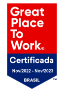 Logotipo da Gret Place to Work - Certificada Nov/2022 ~ Nov/2023 Brasil